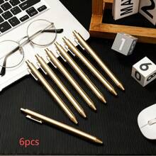 12pcs Luxury Gold Ballpoint Pens, Large Capacity Retractable Black Ink Pens, Smooth Writing, Suitable For Wedding Bridal Party, Business Office, Diary, Guest Gifts - A - View 10