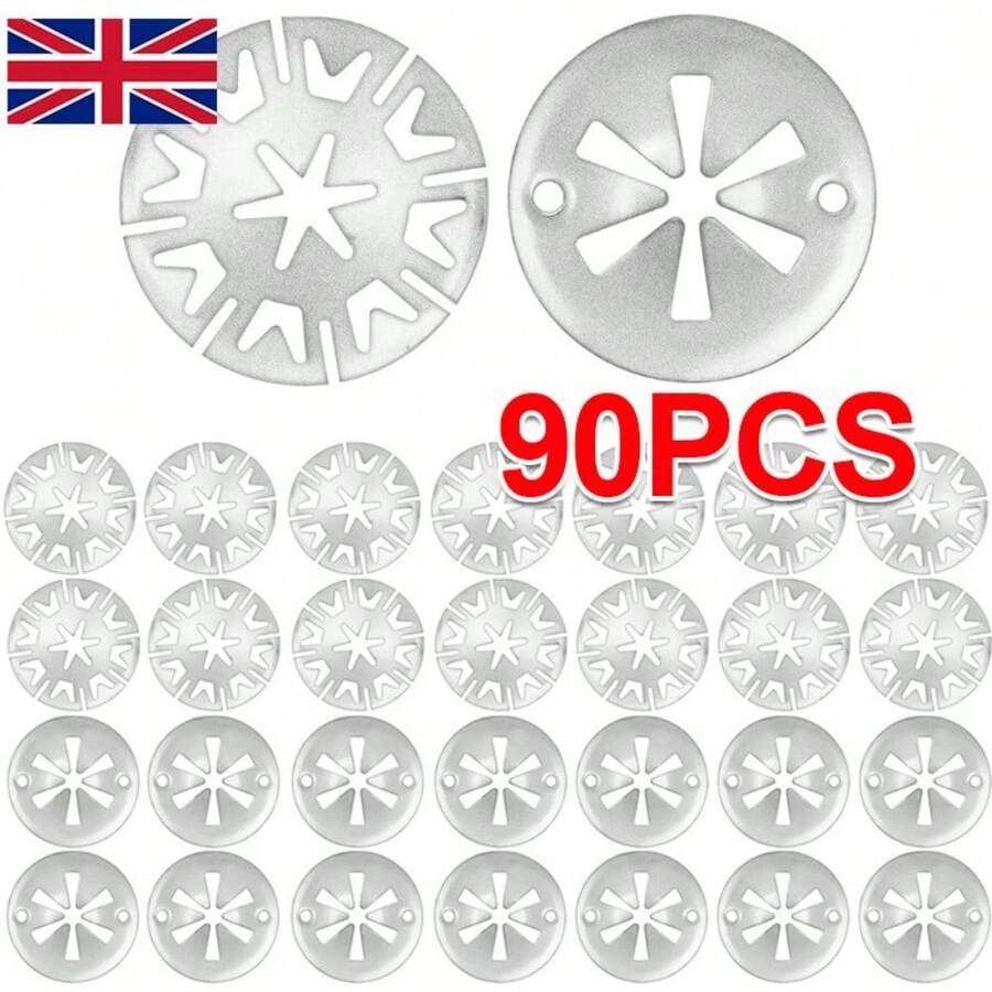90-PCS Auto Heat Shield Clips Car Exhaust Metal Locking Star Washers Fixing UK - A - View 1