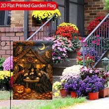1pc Witch Tea Party Garden Flag - Double-Sided Durable Polyester Outdoor Decor, Suitable For Home And Yard, Holiday Decoration, 12x18 Inch, Pole Not Included 2D Flat Printed Flag - A - View 6
