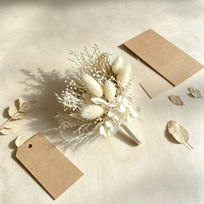1/2/4/6/12 Peças Buquês Artificiais Mini, Ornamentos de Decoração para Casa, Decoração de Mesa para Halloween, Natal e Ação de Graças, Buquês de Decoração de Casamento, Corsage Premium para Noivo e Noiva, Buquês de Florista, Buquês de Decoração para Presente de Aniversário e Aniversário