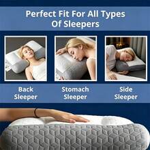 Almohada Cervical Ergonómica de Contorno, Almohada de Soporte de Cuello Suave y No Colapsable para Dormir, Almohada de Cama con Diseño de Doble Zona y Múltiples Posiciones, Almohada Cervical de Cuello, Adecuada para Dormir de Lado, Espalda y Estómago, Almohada para Descanso Nocturno Completo - Blanco - Ver 5