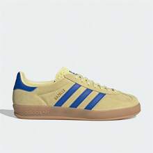 Adidas Originals GAZELLE INDOOR Comfortable Versatile Thin Sole Low-Top Sneakers Unisex Yellow Blue - Yellow and Blue - View 5