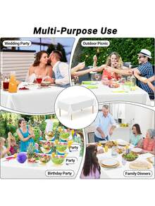 1pc Plastic Tablecloth, 54 X 108 Inch Disposable Tablecloth, Suitable For Parties, Picnics And Weddings, Rectangular, Multiple Colors Available - Square Tablecloth - View 5