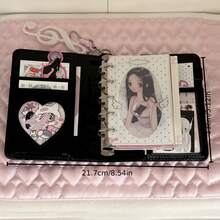 Original Polka Dot Heart Window Replaceable Inner Core Planner Cover - Heart Window Combination, (Cover Only) Cute Style, Diary Cover, Loose-Leaf Book, Replaceable Inner Core With Ring Binding, Convenient For Personalized Planning And Notes - Multicolor - View 2