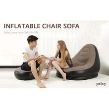 Sofa dan Sandaran Kaki Tiup, Kursi Sofa Lipat Portabel dengan Sandaran Kaki, Cocok untuk Ruang Tamu, Kamar Tidur, Luar Ruangan, Balkon, dan Berkemah, Hadiah Terbaik untuk Keluarga: Sofa Paling Nyaman - Model baru - View 8