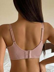 DAZY Women's Dusty Rose Minimizer Bra, Wireless Lift And Enhance Petite Bust, Seamless Molded Cup Bra [For Petite Bust] - Baby Pink - View 2