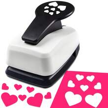 Perforadora de papel con 7 corazones, herramienta de corte con forma de corazón de 2 pulgadas 48mm, portátil, adecuada para manualidades de papel, tarjetas, scrapbooking, diarios y estudiantes - Perforadora de 7 corazones - Ver 9