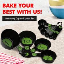 Chef Craft Easy To Ready Plastic Measuring Cup Set, 10 Piece Set, Green - ColorB - View 2