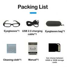 Smart Glasses, Smart Glasses With A Camera, High-Definition Video Glasses, 1080P HD Smart Glasses, Wearable Video Glasses, 90-Minute Battery Life, 75° Wide-Angle, 64GB Memory Card, For Sports And Meetings, Dashcam, Thanksgiving Gift - Black - View 10