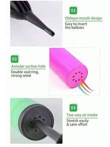1pc/3pcs/Set Balloon Air Pump, Portable Handheld Inflator, Manual Balloon Blower, Suitable For Birthday Parties, Celebrations, Weddings And Other Occasions, Balloons (Random Color) (Recommended To Use Large Size For Daily Use, Not Recommended To Use Small Size In Large Quantities) - New - View 10
