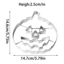 9pcs Halloween Cookie Cutter Set, Reusable Stainless Steel, Pumpkin Bat Ghost Linzer Molds, Smooth Edges, For Home DIY Baking - View 8