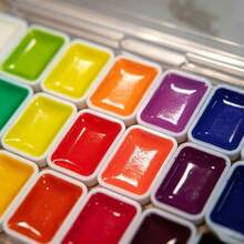 Juego de acuarelas, 24 colores, pinturas de acuarela sólidas, adecuadas para pintura de caligrafía, arte de uñas, manualidades DIY - Multicolor - Ver 3