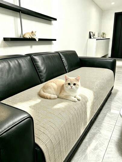 1pc Solid Color Sofa Cover, Universal Fit Sofa Protector, Anti-Slip Anti-Dust Furniture Cover, All Season, Machine Washable. Suitable For Living Room, Office, Apartment, Fits Various Sofa Styles