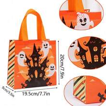 Halloween-Themen Handgeschenktüten, Kürbis-Geist-Fledermaus-Muster Süßigkeitentüten, Party-Geschenkverpackungstüten, Feiertags-Dekorations-Aufbewahrungstüten, Halloween-Party kleine Geschenktüten - Mehrfarbig - Übersicht 5