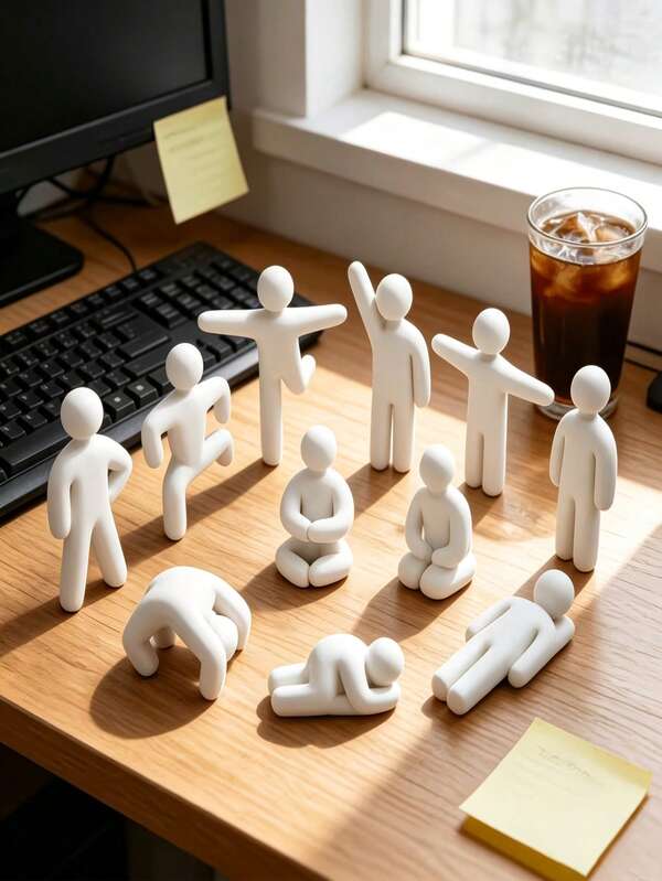 1/8/11/21 Pcs Mini Abstract Human Figurines Set, 3D Printed Matte White Tiny Little People Sculpture With Various Poses, Cute Decompression Desk Decor Ornaments, Modern Minimalist Small Character Statues For Office Desktop, Bookshelf Display, Game Pr