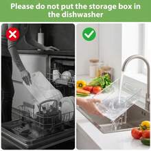 Stackable 6pcs 3 Size, Clear Bins With Handle, Non-Slip Base. Kitchen Storage Containers For Fruit And Vegetable, Fridge Organizer, Pantry Drawer - View 2