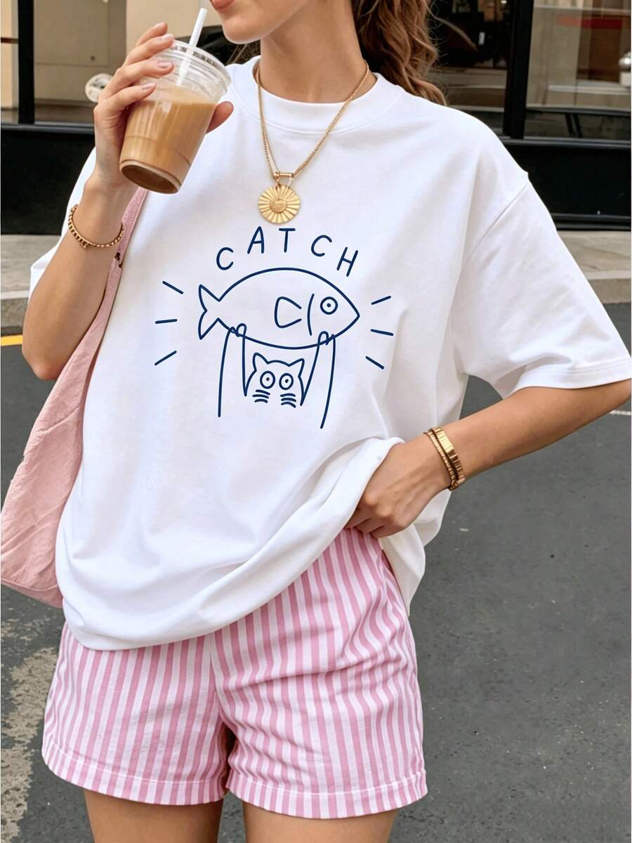 Pure T-Shirt For Women Short-Sleeved Niche Design And Design Print 2026 Summer New Loose Half-Sleeved Slim Top For Women - style1 - 查看 1