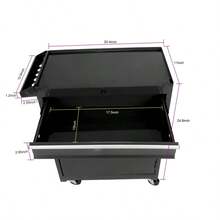 Heavy Duty Metal Tool Chest, 5-Drawer Rolling Cabinet With Lockable Wheels, Ball Bearing Slides 15Kg Capacity, Detachable Top, Hanging Panel, For Garage Workshop Auto Repair, Black-XY354994 - 1 - View 11