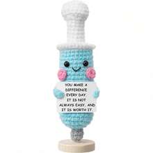 1pc Hand-Woven Plush Doll Ornaments Words Of Positive Energy Encouragement Can Also Be Given As Small Gifts To Friends And Family. Lovely Knitting Toys Are Very Suitable For The Living Room And Desk At Home, As Birthday Gifts And Decorative Ornaments - Multicolor - View 18