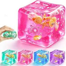 1pc Cube Soft Stress Relief Toy, Cube Stress Ball, Soft Slow Rebound Stress Sensor Toy, Shell-Shaped Soft Stress Relief Toy, Stretchable Pressure Relief Toy - Multicolor - View 13