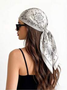 1pc Women's Square Shawl Popular Floral Headscarf All Season Silk Scarf Luxury Neck Scarf Fashion 70*70cm Silk Scarf New Printed Square Scarf 27.56inch Scarf Casual Polyester - Multicolor - View 3