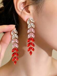 1 Pair Of Fashionable Personalities Long Style Temperament Earrings Suitable For Women's Daily Commuting ﻿ ﻿ - Purple - View 4