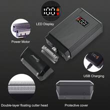 Hatteker 1 Peça Barbeador Elétrico USB, Barbeador de Lâmina Dupla Recíproca para Homens, Cortador de Cabelo para Uso Doméstico para Cabeça Careca - Multicolorido - Visão 6
