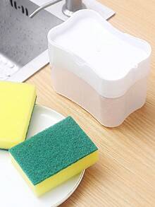 Manual Liquid Soap Dispenser With Integrated Sponge Holder - Space-Saving Manual Kitchen Sink Organizer, Suitable For Dishwashing And Handwashing; Easy To Maintain, No Electricity Required; Durable Plastic Soap Pump And Sponge Holder; Compact Countertop Accessory; Perfect For Kitchen, Outdoor Camping, RV, Bathroom, Toilet And Patio; Ideal For Home, Home Cooks, Renters And Enthusiasts - One Size - View 3