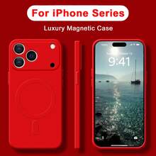 液態矽膠磁吸手機殼，適用於 iPhone 17 Pro Max 17 Pro Air 17e，防震防摔，內層柔軟法蘭絨，液態矽膠軟殼，適用於 iPhone 16e 16 Pro Max 15 14 13 12 Mini 11 7 8 Plus 6s XS Max XR - 中國 - 查看 1