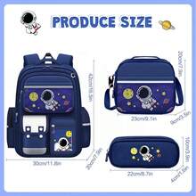 3pcs Space Astronaut Boys Large Capacity Backpack Set With Lunch Bag, Pencil Case And Pendant - Sets - View 3