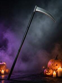 1pc Halloween Grim Reaper Scythe Prop, Giant Scythe Costume Accessory For Adults, Suitable For Cosplay, Performance And Horror Theme Party Decoration - Sickle Style - View 1