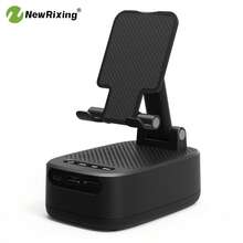 NewRixing 6W 無線喇叭附手機支架，TWS 配對，1800mAh 電池，免持通話，行動電源，6 小時播放時間，Hi-Fi 音質，強勁低音，USB-C 充電，室內/戶外使用，可調式支架設計 - 均碼 - 查看 14