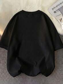 100% Thick Fabric T-Shirt - High-Quality Print, Plus Size T-Shirt, Unisex Design - Black - View 2