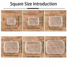 6/12pcs (6 Round + 6 Rectangular) Silicone Stretch Lids, Reusable Food Storage Bowl Covers, Dishwasher And Freezer , Fits All Types Of Bowls And Containers, Kitchen Supplies (2 Styles Of Lid Edges Randomly Shipped) - White - View 5