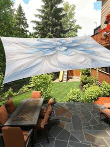 1pc Plant Leaf Print Design Sun Shade Canopy, Outdoor Sunshade Cloth And Tarp, 2D Flat Printed Tent, Washable, Suitable For Garden, Camping, Beach, Patio, Poolside And More, Poles Not Included - Multicolor - View 7