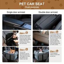 Dog Car Seat - Pet Carrier, Durable Fabric, Adjustable Straps, Comfortable Interior, Suitable For Long Trips, Essential For Dog Safety Travel, Fits Small To Medium Dogs, Cats, And Other Pets - Black and White - View 7
