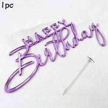 3件/1件 生日蛋糕裝飾鏡面壓克力字母蛋糕插牌 生日派對用品 - 多色 - 查看 15