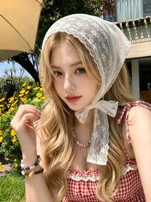 1 buah Jilbab Renda, Aksesori Rambut Manis Putih Vintage, Jilbab Liburan Serat Poliester, Cocok untuk Dekorasi Luar Ruangan - MultiWarna - View 3