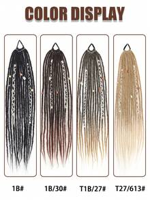 Bohemian-Style Braided Beaded Matte Gradient Dreadlocks African Hair Tie Ponytail, Perfect For Women To Wear At Parties And Gatherings. - Multicolor - View 6