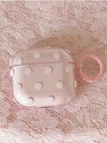 Korean Style Minimalist Semi-Transparent Pink/Purple Polka Dot + Circle Earphone Case Compatible With Airpods 5/Pro/3rd/4th Generation, New Pro 2 Protective Cover, Cute Apple 4 Minimalist 3 Personalized 1st/2nd/5th Generation Girls Earphone Case Protective Cover - Multicolor - View 19