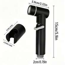 Gun Black Pressurized Handheld Bidet Sprayer With Fixed Bracket, Pressurized Water Flow, Matching Fixed Bracket For Convenient Storage, Flexible Water Flow Control, Easy Installation, Multi-Scenario Use For Toilet Cleaning, Feminine Wash, Floor Rinsing, Pet Bathing Px - Black - View 4
