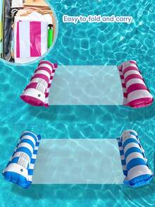 1 Set Thickened Adult PVC Inflatable Pool Float - 3-Tube Floating Raft, Pool Hammock. Suitable For Adult Pools, Beaches And Other Water Activities. Multi-Functional PVC Pool Float, Combining Lounge Chair And Drifting Functions, Ideal For Travel - Multicolor - View 21