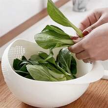 1pc Multi-Functional Kitchen Dishwashing Basket - Food- Plastic, With Drainage Holes, Effectively Drains And Rinses Rice, Vegetables And Fruits - Space-Saving Design For Small Kitchens And Dishwashing, Suitable For Outdoor Camping And More - White/1PCS - View 4