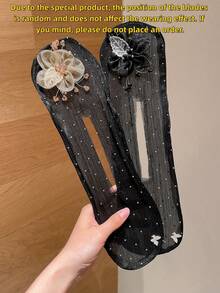 1/2件裝新款花苞髮髻造型器 浪漫星空網紗扭轉髮髻夾 鑲鑽與仿珍珠裝飾優雅髮髻造型器 百搭髮飾 適合日常使用、海邊度假、約會、通勤、夏季、假期、旅行、節慶、生日 - 彩色 - 查看 9