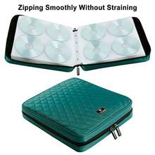 CD Case DVD Holder Storage: 160 Capacity DVD Cases Organizer Portable Wallet Storage - CD Plastic Protective Carrying Binder For Home Travel Green - View 5