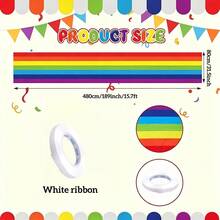 AFYPRTY 1pc Colorful Rainbow Polyester Ceiling Decorative Swags Lightweight Reusable Fabric Drapes For School Hallway Wedding Birthday Party Decoration - Style 1 - View 10