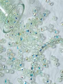 108pcs 3mm AB Glass Beads Suitable For DIY Jewelry Making, Aurora Borealis Iridescent Faceted Round Beads With Shimmering AB, Mixed Color Mini Beads For Bracelets, Necklaces, Earrings Craft Supplies - Multicolor - View 7