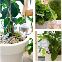 10pcs Indoor Garden Plant Automatic Watering Device, Glass-Like Transparent Round Ball Waterer - Random - View 5