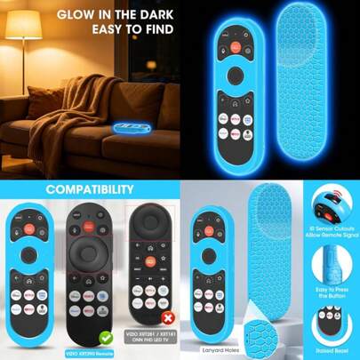 Silicone Cover For Vizio XRT290 Remote [Anti-Slip] Protective Case For ONN VIZIO WRT290 XRT29X Smart TV Remote Control