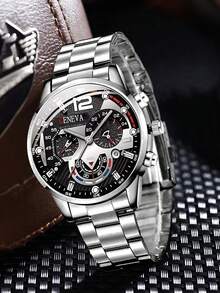 4pcs Men's Quartz Watch Mixed Set, Business Casual Minimalist Dial With Date Function, Suitable For Daily Wear, Decoration Or Father's Day, Thanksgiving And Other Holiday Gifts For Friends And Father - Multicolor - View 5